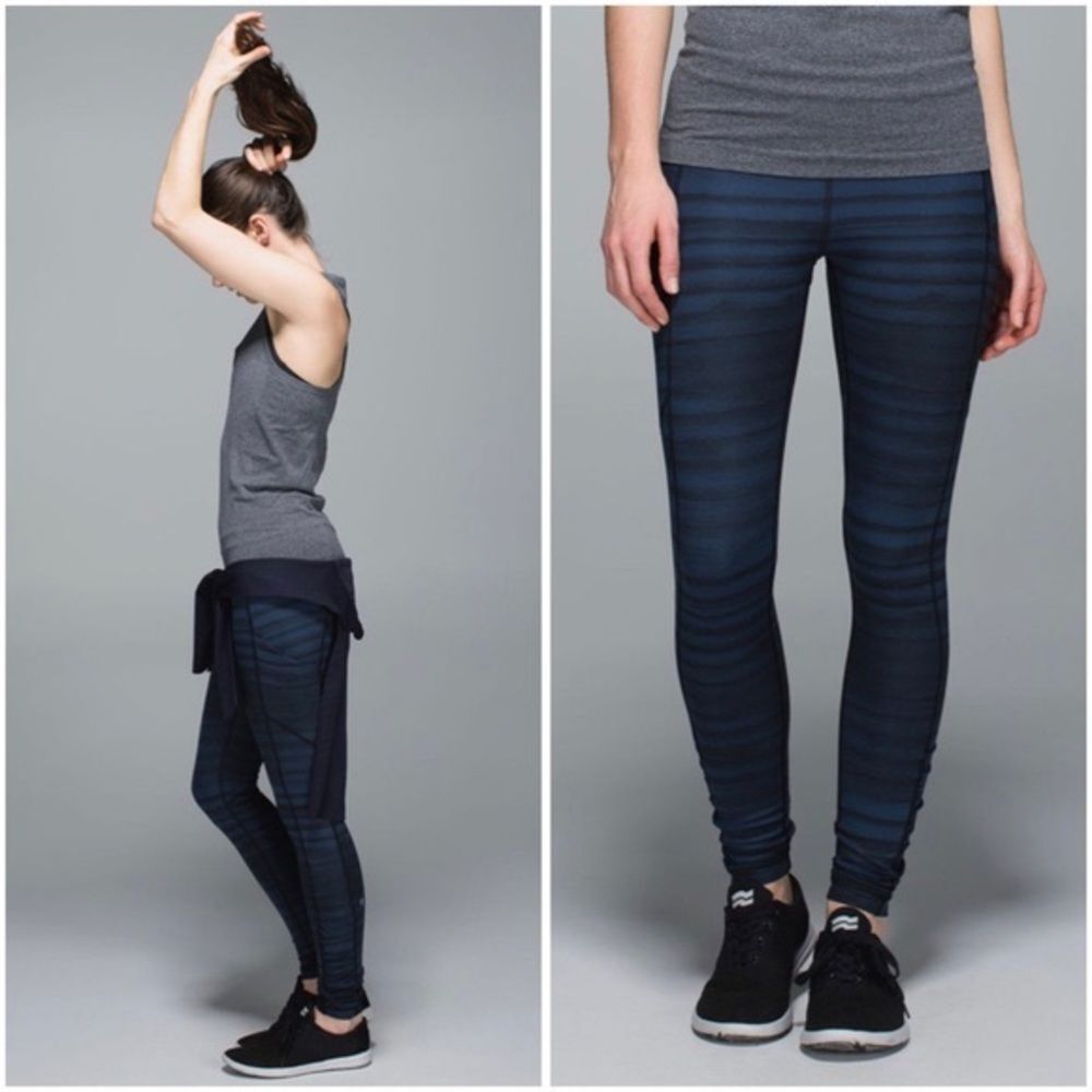 Lululemon Speed Tight III *All Full-On Luxtreme Good Vibes Navy‎ Black leggings